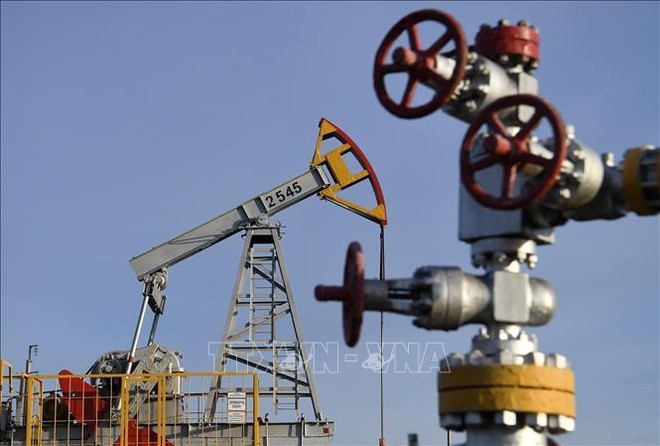 Một trạm bơm dầu ở làng Yamashi thuộc huyện Almetyevsk, Cộng hoà Tatarstan (Liên bang Nga). Ảnh: AP/TTXVN