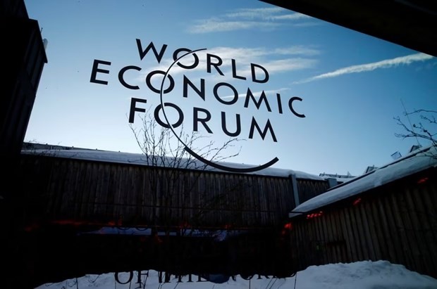 Biểu tượng của Diễn đàn Kinh tế Thế giới ở Davos, Thụy Sĩ. (Ảnh: Reuters)