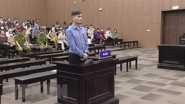 Bị cáo Phạm Thanh Hải tại phiên tòa. (Ảnh: Kim Anh/TTXVN)