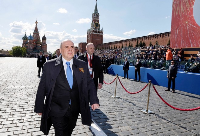 Ông Mikhail Mishustin trong một buổi lễ tại Moscow, Nga hôm 9/5. Nguồn: Reuters