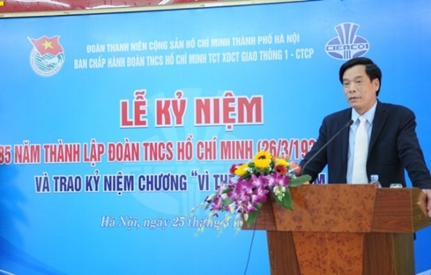 Cựu Tổng Giám đốc Cienco 1 Cấn Hồng Lai phát biểu khi đương nhiệm trong một sự kiện của Cienco-1. (Ảnh: Cienco-1).