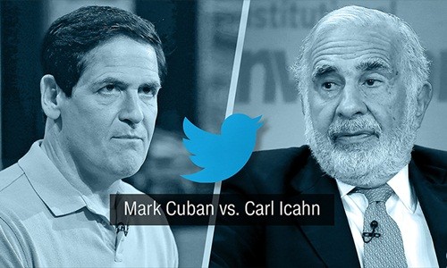  Mark Cuban (trái) và Carl Icahn (phải) ủng hộ 2 ứng cử viên khác nhau. Ảnh: CNN