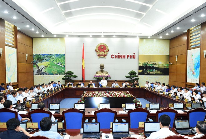 Phiên họp Chính phủ thường kỳ tháng 8/2016. Ảnh: VGP/Quang Hiếu