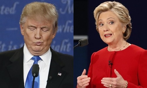  Ứng viên tổng thống đảng Cộng hòa Donald Trump (trái) và đảng Dân chủ Hillary Clinton. Ảnh: Reuters
