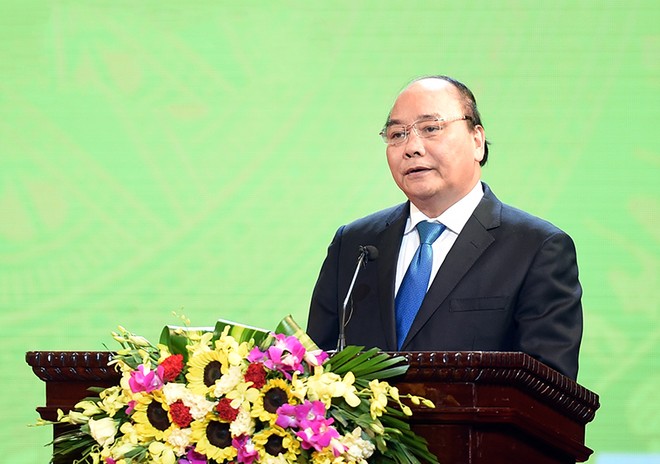 Thủ tướng phát động cuộc vận động "Xây dựng văn hóa doanh nghiệp Việt Nam". Ảnh VGP/Quang Hiếu 