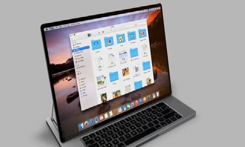 MacBook màn hình cảm ứng, bàn phím trượt trông thế nào