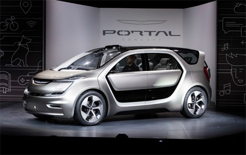 Fiat Chrysler Portal concept ra mắt tại CES 2017 với thiết kế 6 chỗ, động cơ điện và một loạt cảm biến cho phép được xếp vào dòng xe bán tự động. Ảnh:PRNews.