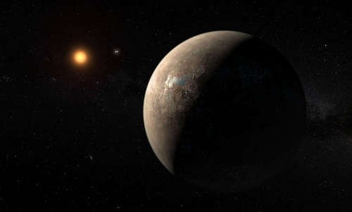 Mô phỏng Proxima b quay quanh ngôi sao Proxima Centauri. Ảnh:Kornmesser.