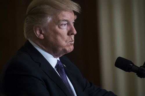 Tổng thống Donald Trump tại cuộc họp báo ở Nhà Trắng hôm 12/4. Ảnh:Washington Post