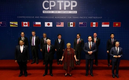 Đại diện các nước tham gia ký kết CPTPP tại Chile. Ảnh:Reuters