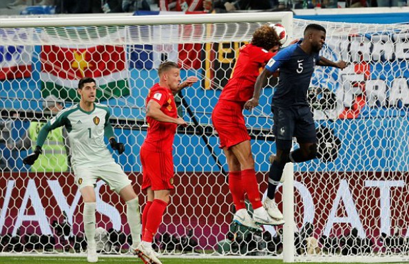 Pha lập công đưa Pháp vào chung kết của Umtiti. Ảnh: FIFA.