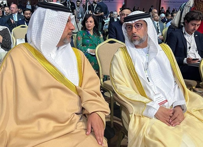 Ông Suhail Al Mazrouei, Bộ trưởng Năng lượng và Cơ sở hạ tầng UAE tại Đối thoại Năng lượng Tương lai Trung Đông và Bắc Phi - châu Âu ở Jordan. Ảnh: Reuters