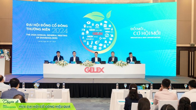 Toàn cảnh ĐHĐCĐ năm 2024 của Công ty cổ phần Tập đoàn GELEX diễn ra sáng 28/3.