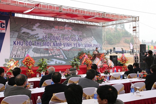 Lễ động thổ dự án Khu đô thị mới Nam Vĩnh Yên được tổ chức vào tháng 12/2009
