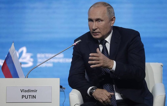 Tổng thống Nga Vladimir Putin tại Diễn đàn Kinh tế Viễn Đông 2019. Ảnh: TASS