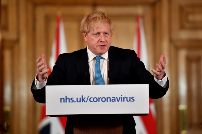 Thủ tướng Anh Boris Johnson hôm 19/3. ẢNh: The Sun.