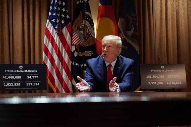 Tổng thống Mỹ Donald Trump tại Nhà Trắng hôm 13/5. ẢNh: Reuters.