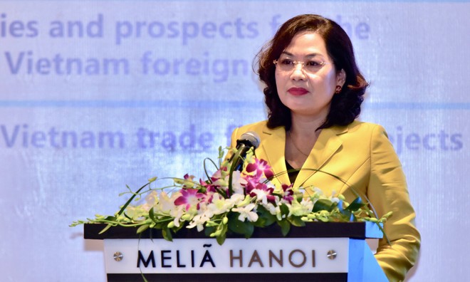 Phó Thống đốc Ngân hàng Nhà nước Việt Nam Nguyễn Thị Hồng phát biểu tại Diễn đàn