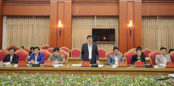 Bí thư Tỉnh ủy tỉnh Phú Thọ, Bùi Minh Châu phát biểu tại buổi làm việc 