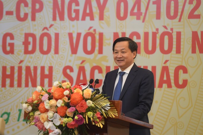 Phó Thủ tướng Chính phủ Lê Minh Khái phát biểu chỉ đạo tại Hội nghị. Ảnh: Tiến Trung.