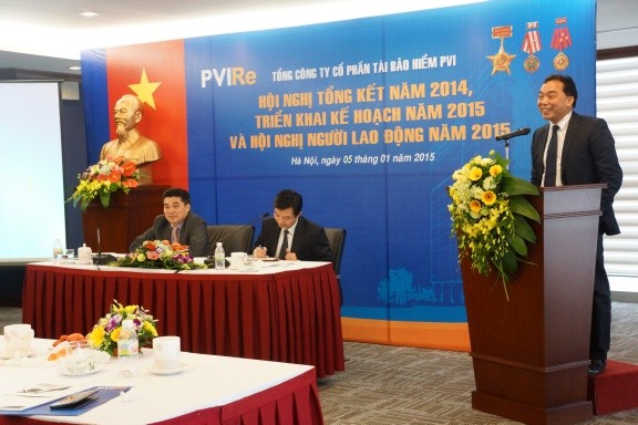 Ông Nguyễn Anh Tuấn, Chủ tịch HĐQT PVI Holdings, công ty mẹ của PVIRe phát biểu chỉ đạo tại Hội nghị