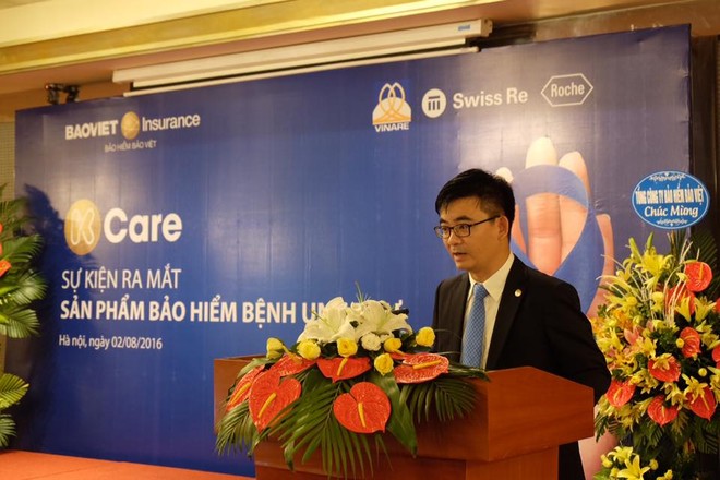 Ông Nguyễn Quang Hưng - Phó Tổng Giám đốc Bảo hiểm Bảo Việt phát biểu tại sự kiện ra mắt sản phẩm K-Care 