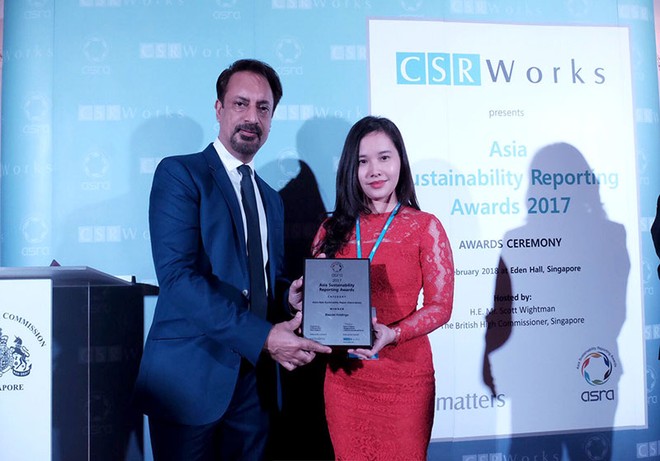 Bảo Việt đạt giải Báo cáo phát triển bền vững tốt nhất châu Á 2017 do ASRA bình chọn
