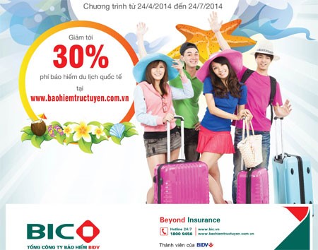 BIC giảm 30% phí bảo hiểm du lịch quốc tế