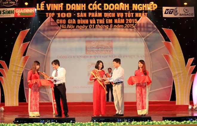 Generali Việt Nam: Top 100 Sản phẩm, dịch vụ tốt nhất cho gia đình năm 2015