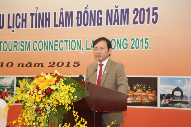 Phó Chủ tịch UBND tỉnh Lâm Đồng Nguyễn Văn Yên phát biểu khai mạc tại Hội nghị