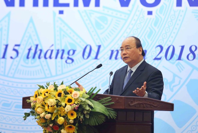 Thủ tướng Chính phủ phát biểu chỉ đạo tại Hội nghị Tổng kết công tác năm 2017 và triển khai nhiệm vụ năm 2018 của Bộ Kế hoạch và Đầu tư.