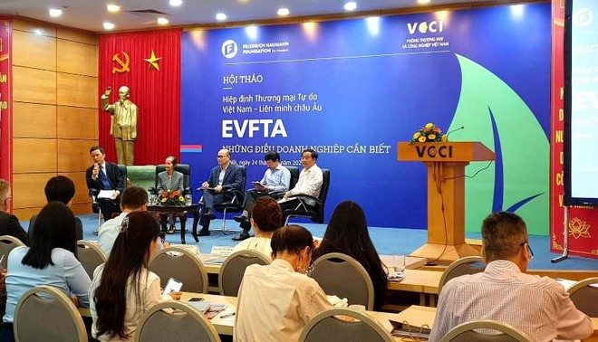 EVFTA đã chính thức có hiệu lực được gần 2 tháng, một số doanh nghiệp đã được hưởng những lợi ích đầu tiên từ Hiệp định này. (Ảnh: Thế Hải)
