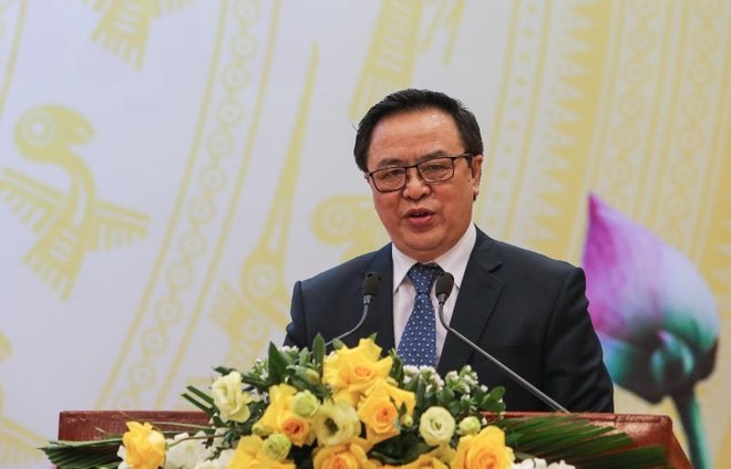 Trưởng ban Đối ngoại Trung ương, ông Hoàng Bình Quân thông tin về kết quả Đại hội XIII đến các đoàn Ngoại giao và các tổ chức quốc tế tại Việt Nam.