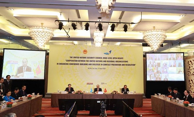 Chủ tịch nước Nguyễn Xuân Phúc chủ trì Phiên thảo luận mở của HĐBA LHQ ngày 19/4