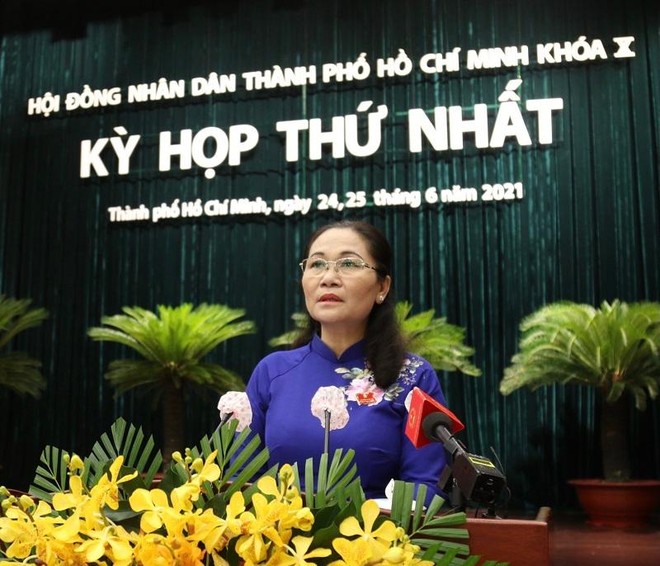 Bà Nguyễn Thị Lệ, Chủ tịch HĐND TP.HCM khóa X, nhiệm kỳ 2021 - 2026.