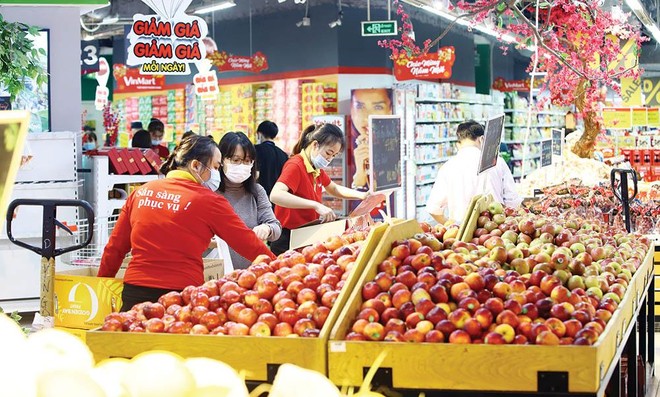 Các loại trái cây nhập khẩu từ Mỹ được bày bán tại nhiều siêu thị ở Việt Nam. Ảnh: ĐT