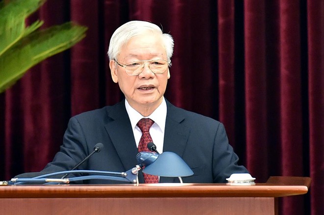 Tổng Bí thư Nguyễn Phú Trọng phát biểu khai mạc Hội nghị Trung ương 3 khóa XIII. Ảnh: VGP/Nhật Bắc