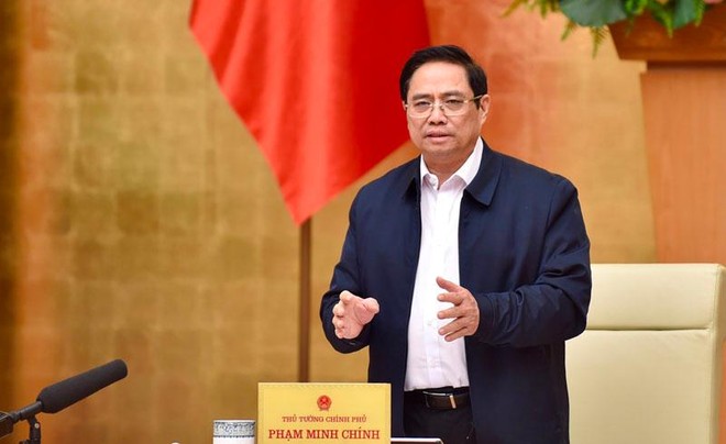 Thủ tướng Phạm Minh Chính chủ trì Phiên họp Chính phủ chuyên đề pháp luật ngày 18/11 (Ảnh: Nhật Bắc)