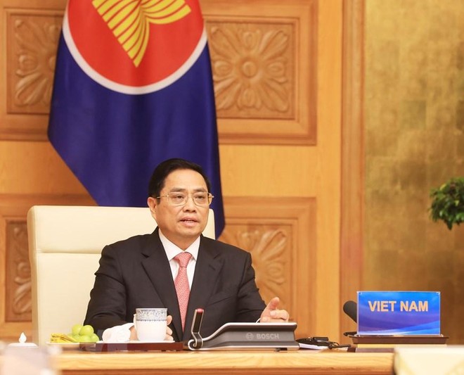 Thủ tướng Phạm Minh Chính tham dự Hội nghị cấp cao đặc biệt kỷ niệm 30 năm quan hệ đối thoại ASEAN - Trung Quốc (Ảnh: TTXVN)