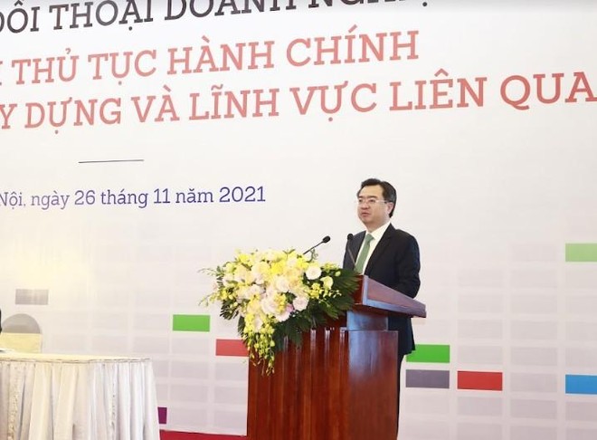 Ông Nguyễn Thanh Nghị, Bộ trưởng Bộ Xây dựng phát biểu tại Hội nghị.