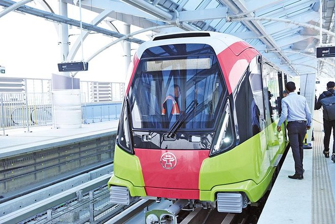 Dự án metro Nhổn - ga Hà Nội là công trình đường sắt đô thị đầu tiên do UBND TP. Hà Nội làm chủ đầu tư. Ảnh: Đ.T