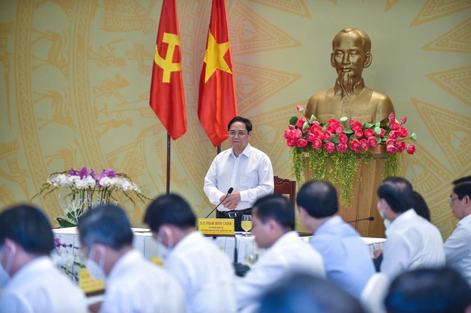 Thủ tướng Phạm Minh Chính làm việc với ban lãnh đạo tỉnh Bà Rịa - Vũng Tàu. Ảnh: Nhật Bắc - Báo điện tử Chính phủ.