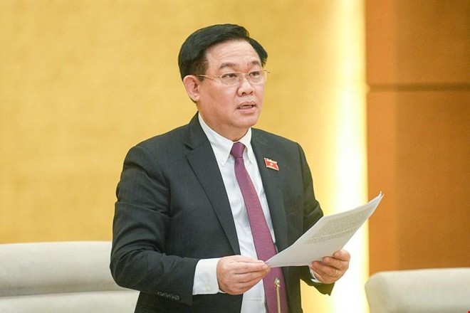 Chủ tịch Quốc hội Vương Đình Huệ phát biểu bế mạc phiên họp thứ 10 của Uỷ ban Thường vụ Quốc hội.