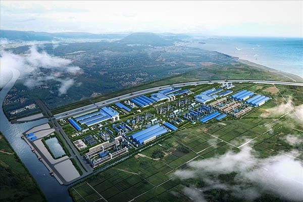 Tổng quan Tổ hợp nhà máy thép của Tập đoàn Xuân Thiện đang được triển khai tại huyện Nghĩa Hưng (Nam Định). (Ảnh: Báo Lao Động).