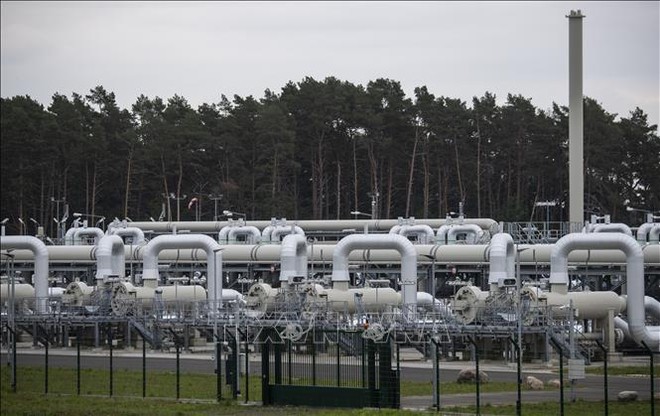 Công trình xây dựng dự án đường ống dẫn khí đốt Dòng chảy phương Bắc 2 tại Lubmin, Đức. Ảnh minh họa: AFP/TTXVN