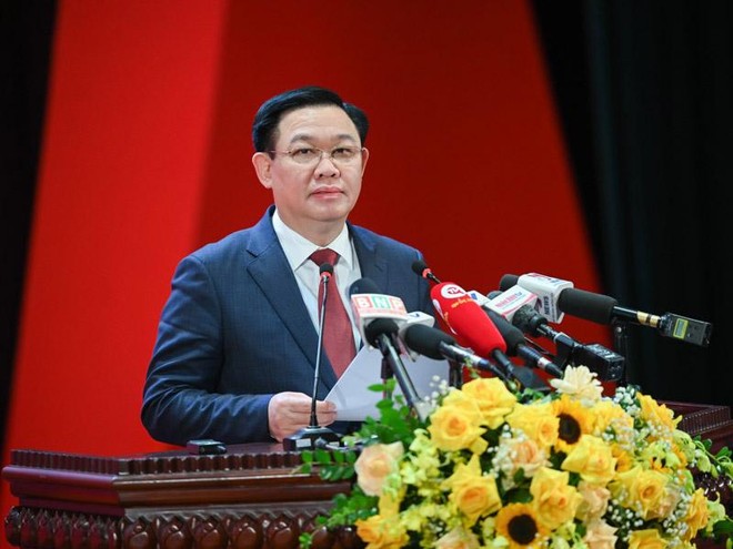 Chủ tịch Quốc hội Vương Đình Huệ phát biểu bế mạc.
