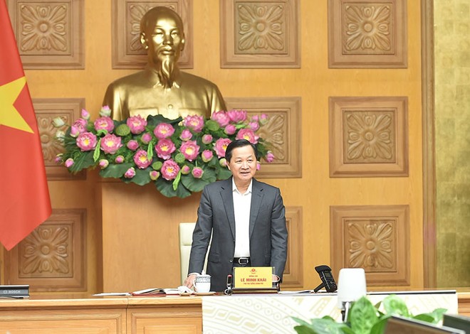 Phó thủ tướng Lê Minh Khái chủ trì cuộc họp Ban Chỉ đạo điều hành giá ngày 28/12/2022. (Ảnh: VGP)