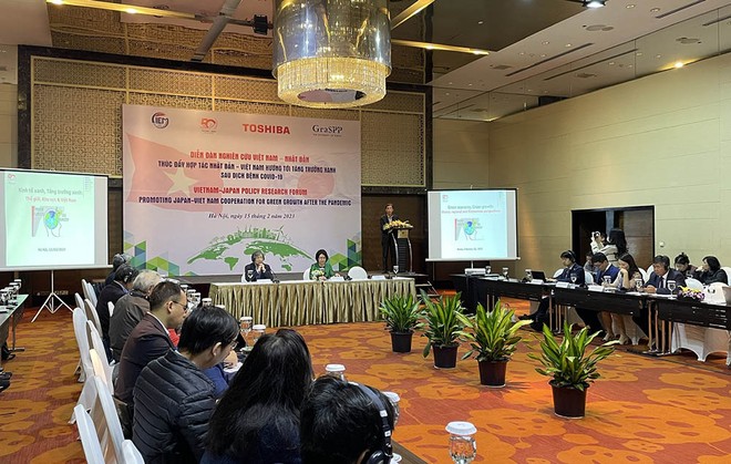 Diễn đàn nghiên cứu Việt Nam - Nhật Bản với chủ đề “Thúc đẩy hợp tác Nhật Bản - Việt Nam hướng tới tăng trưởng xanh sau dịch bệnh Covid-19”. (Ảnh: K.T)