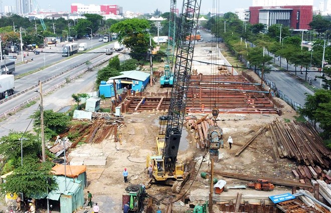 Dự án hầm chui nút giao thông Nguyễn Văn Linh - Nguyễn Hữu Thọ đạt tỷ lệ giải ngân vốn khá thấp.