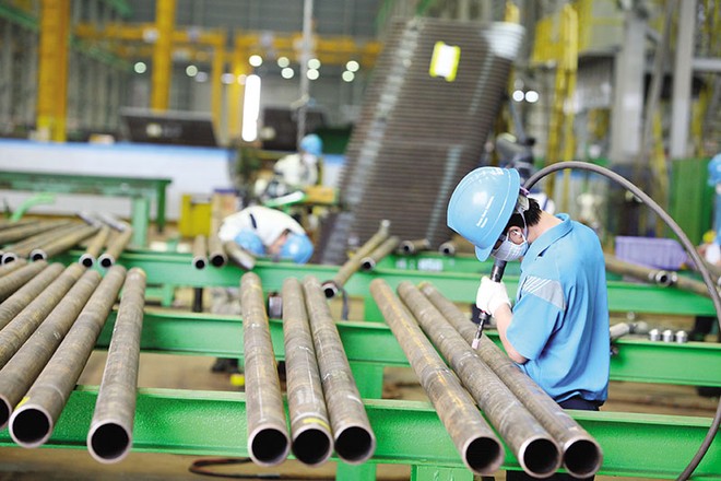 Hai tháng qua, vốn đầu tư nước ngoài điều chỉnh tiếp tục giảm mạnh. Trong ảnh: Nhà máy của Doosan Vina tại Quảng Nam